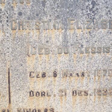 STRYDOM Christina Elizabeth nee DU PLESSIS 1870-1932