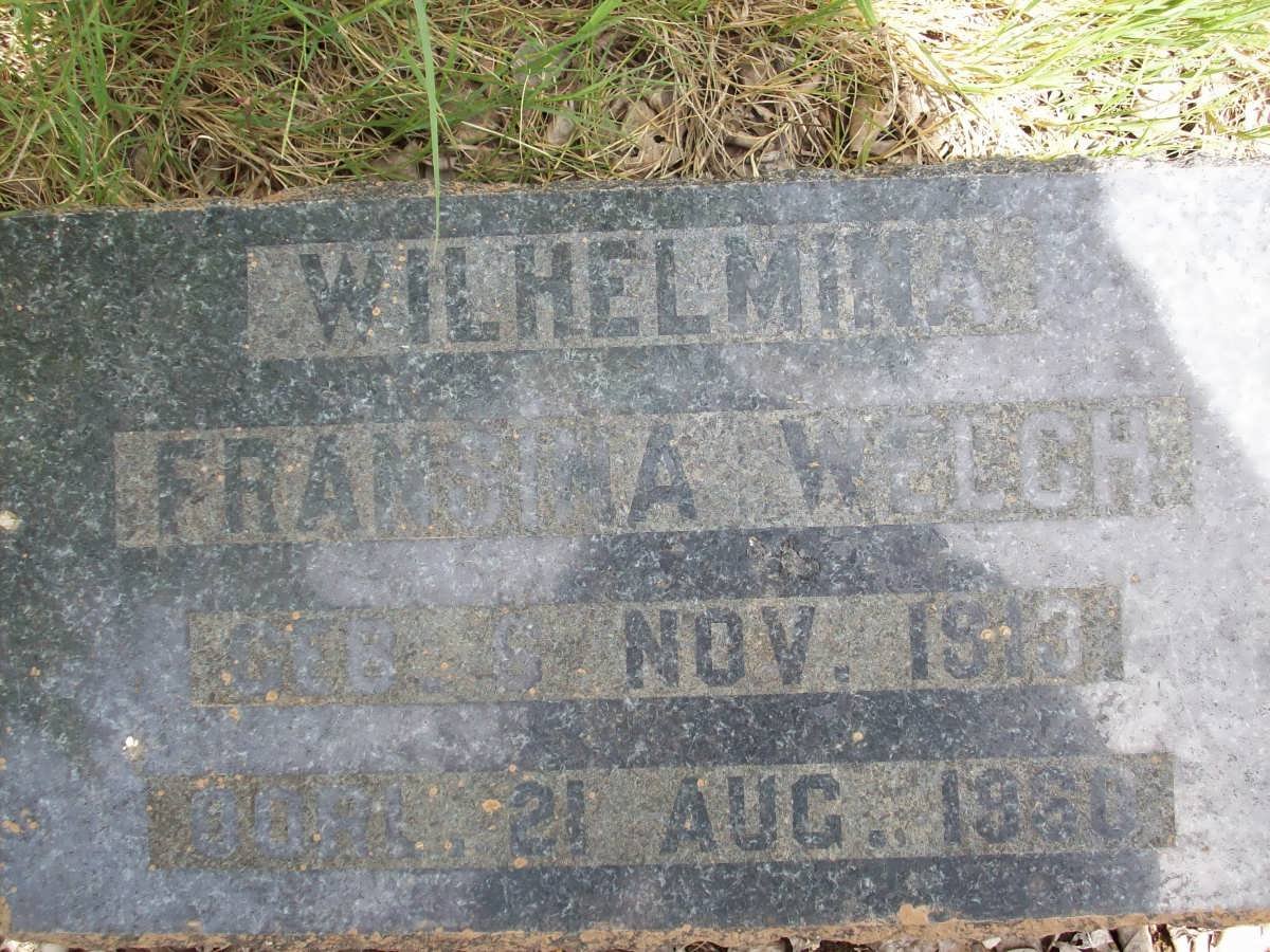 WELCH Wilhelmina Fransina 1913-1960