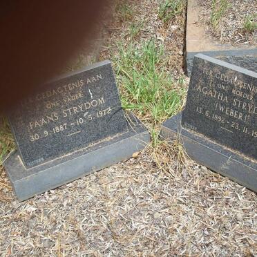 STRYDOM Faans 1887-1972 &amp; Agatha WEBER 1892-1961