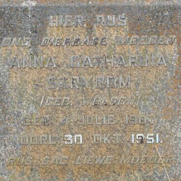 STRYDOM Anna Catharina nee WELSCH 1907-1951