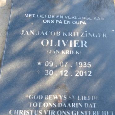OLIVIER Jan Jacob Kritzinger 1935-2012
