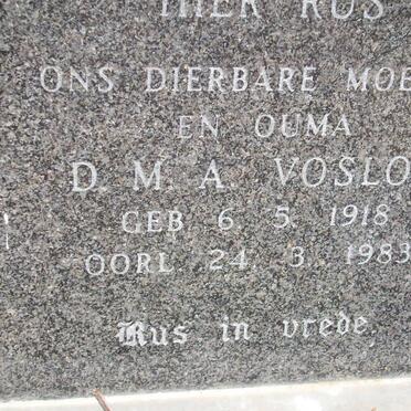 VOSLOO D.M.A. 1918-1983