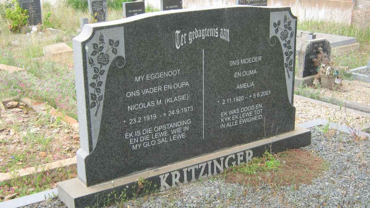 KRITZINGER Nicolas 1919-1975 & Amelia 1920-2001