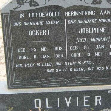 OLIVIER Ockert 1902-1959 &amp; Josephine MURRAY 1916-1956