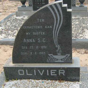 OLIVIER Anna S.C. 1891-1969