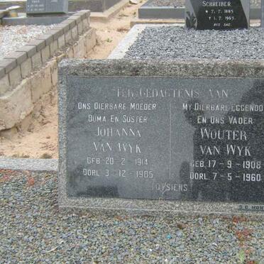 WYK Wouter, van 1908-1960 &amp; Johanna 1914-1985