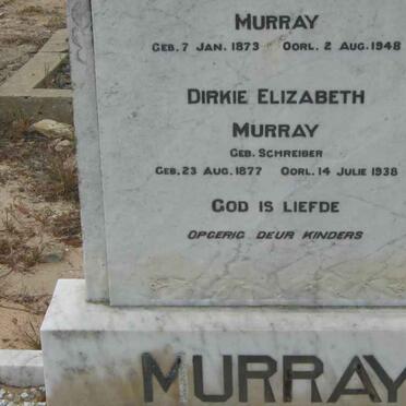 MURRAY ? 1873-1948 &amp; Dirkie Elizabeth SCHREIBER 1877-1938
