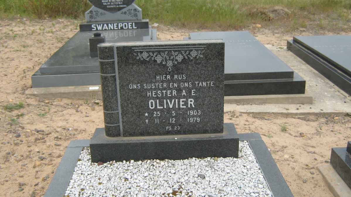 OLIVIER Hester A.E. 1903-1979