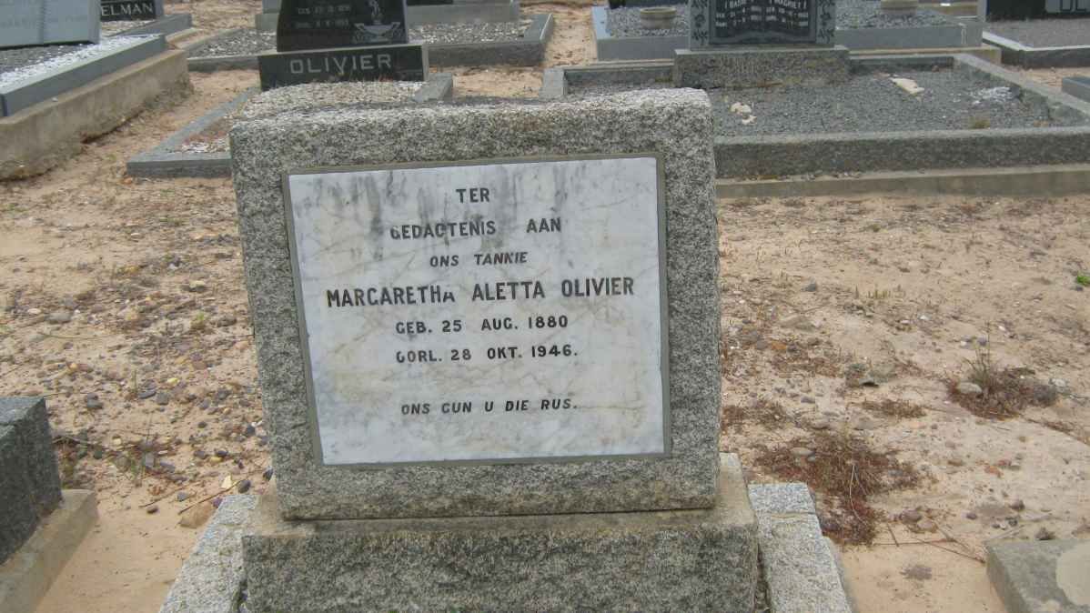 OLIVIER Margaretha Aletta 1880-1946