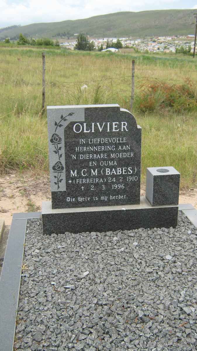 OLIVIER M.C.M. nee FERREIRA 1910-1996
