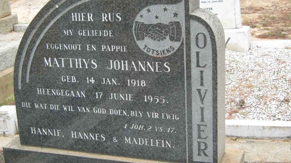 OLIVIER Matthys Johannes 1918-1955