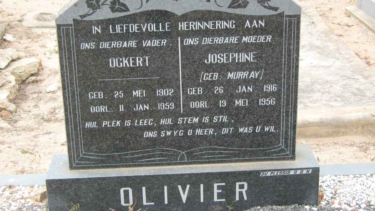 OLIVIER Ockert 1902-1959 & Josephine MURRAY 1916-1956
