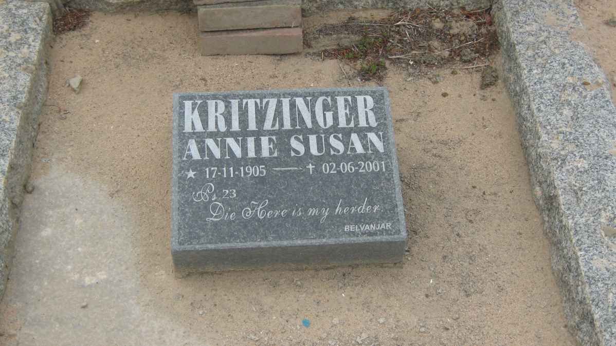 KRITZINGER Annie Susan 1905-2001