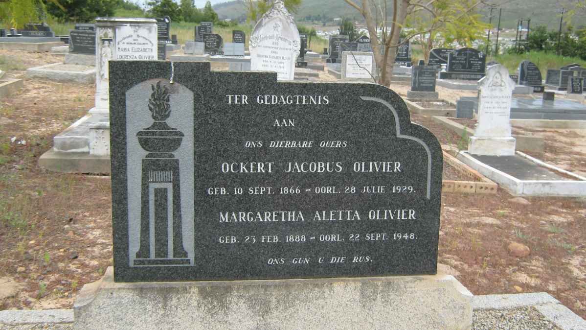 OLIVIER Ockert Jacobus 1866-1929 & Margaretha Aletta 1888-1948