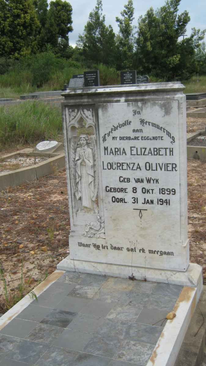 OLIVIER Maria Elizabeth Lourenza nee VAN WYK 1899-1941
