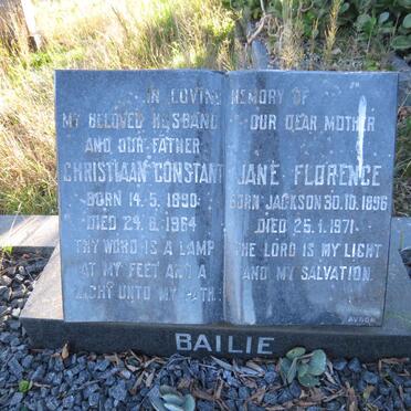 BAILIE Christiaan Constant 1890-1964 & Jane Florence JACKSON 1896-1971
