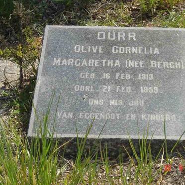 DURR Olive Cornelia Margaretha nee BERGH 1913-1959