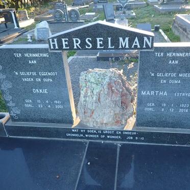 HERSELMAN Okkie 1921-2001 & Martha STRYDOM 1923-2016