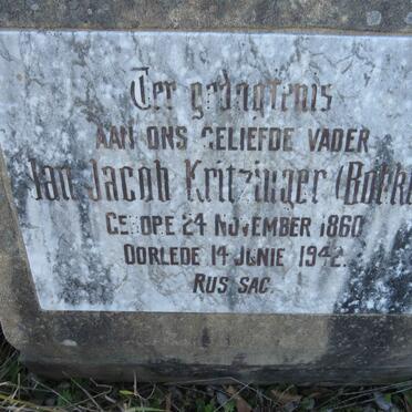 KRITZINGER Jan Jacob 1860-1942