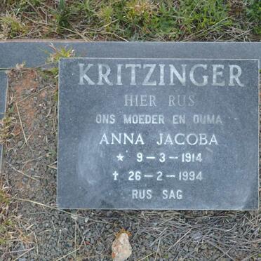 KRITZINGER Anna Jacoba 1914-1994