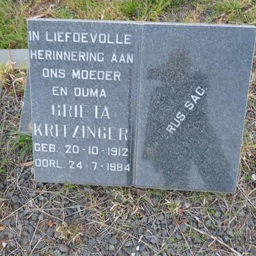 KRITZINGER Grieta 1912-1984
