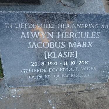 MARX Alwyn Hercules Jacobus 1931-2014