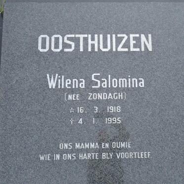 OOSTHUIZEN Wilena Salomina nee ZONDAGH 1918-1995