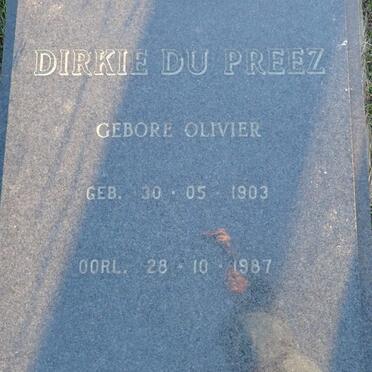PREEZ Dirkie, du nee OLIVIER 1903-1987