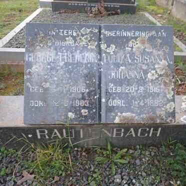 RAUTENBACH George Frederik 1906-1983 & Louisa Susanna Johanna 1915-1982