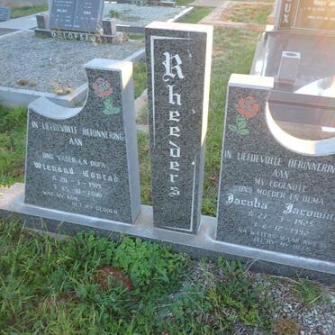 RHEEDERS Wienand Conrad 1919-2000 & Jacoba Jacomina 1925-1992