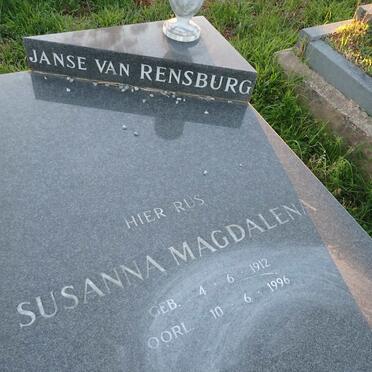RENSBURG Susanna Magdalena, Janse van 1912-1996