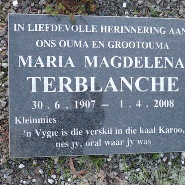 TERBLANCHE Maria Magdalena 1907-2008