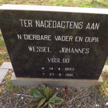 VOSLOO Wessel Johannes 1893-1981