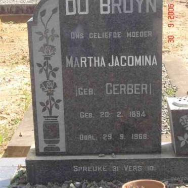 BRUYN Martha Jacomina, du nee GERBER 1894-1968
