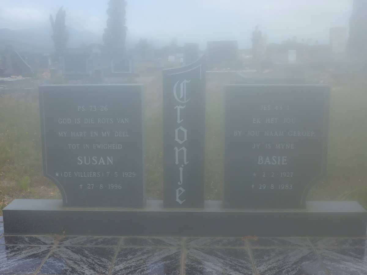CRONJE Basie 1927-1983 &amp; Susan DE VILLIERS 1929-1996