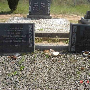DASSONVILLE Amand F. 1870-1960 &amp; Hester A. DU BRUYN 1880-1974