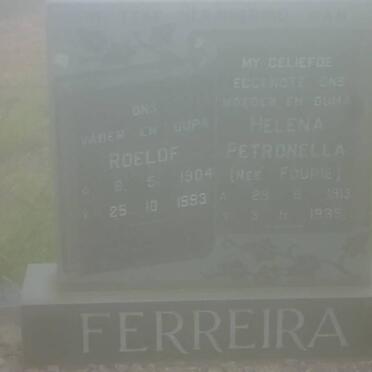 FERREIRA Roelof 1904-1993 &amp; Helena Petronella FOURIE 1913-1985