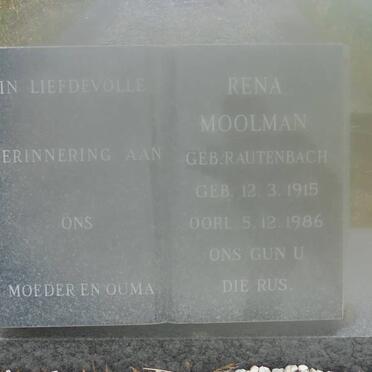 MOOLMAN Rena nee RAUTENBACH 1915-1986