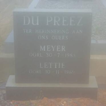 PREEZ Meyer, du -1983 &amp; Lettie -1969