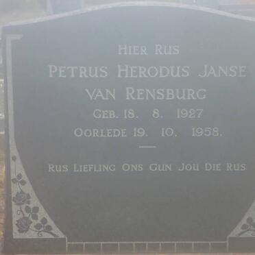 RENSBURG Petrus Herodus, Janse van 1927-1958