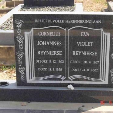 REYNIERSE Cornelius Johannes 1903-1999 &amp; Eva Violet 1907-2002