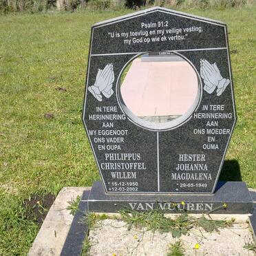 VUUREN Philippus Christoffel Willem, van 1950-2002 &amp; Hester Johanna Magdalena 1949-