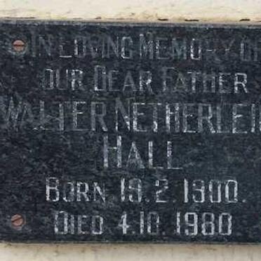 HALL Walter Netherleigh 1900-1980