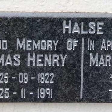 HALSE Thomas Henry 1922-1981 &amp; Margrit Helga Luise VON HARTMANN 1926-2016
