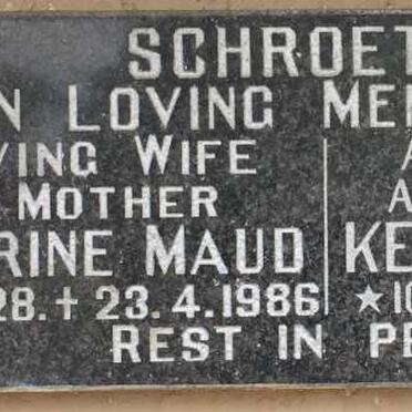 SCHROETER Kenneth Rowley 1927-2006 &amp; Katherine Maud MILES 1928-1986