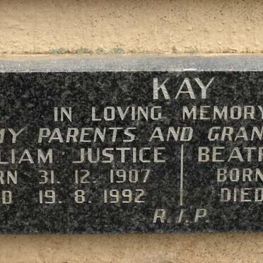 KAY William Justice 1907-1992 &amp; Beatrice Lilian 1907-2002