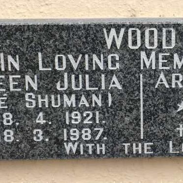 WOOD Arthur Vivian 1917-1990 &amp; Doreen Julia SHUMAN 1921-1987