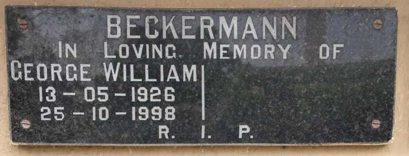 BECKERMANN George William 1926-1998