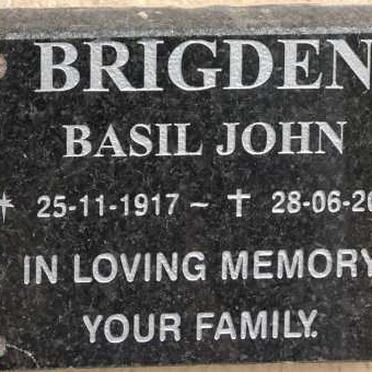 BRIGDEN Basil John 1917-2007