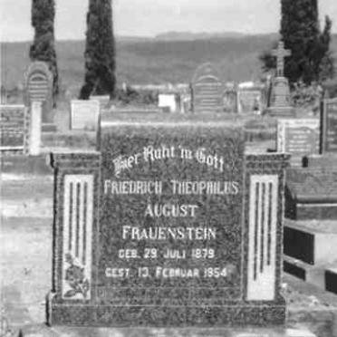 FRAUENSTEIN Friedrich Theophilus August 1879-1954